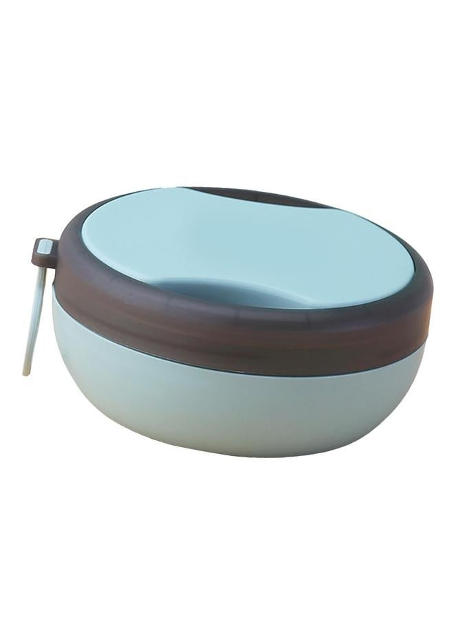 304 Stainless Steel Insulated Lunch Box with Spoon Chopsticks Thickened Drop Proof Bento Lunch Containers for Students Light Blue - Image 3